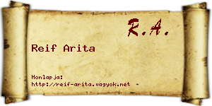 Reif Arita névjegykártya